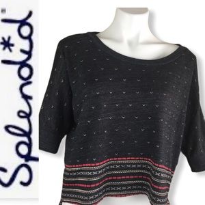 SPLENDID Cotton Blend Cropped  Sweter